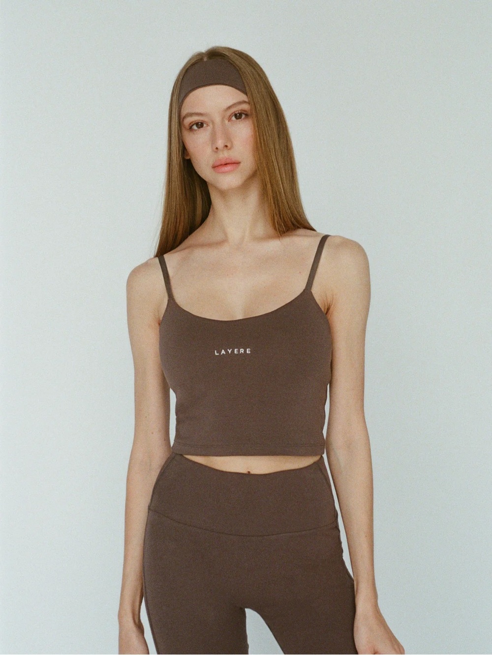 SOLD OUT LAYERE Organic Cotton Sports Bra - Espresso Brown (Size S)